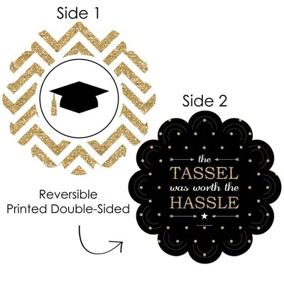 Big Dot Of Happiness Tassel Worth The Hassle - Gold - Graduation Party Round Table Decorations - Paper Chargers - Place Setting For 12 2 Big Dot Of Happiness Tassel Worth The Hassle - Gold - Graduation Party Round Table Decorations - Paper Chargers - Place Setting For 12 - Image 2
