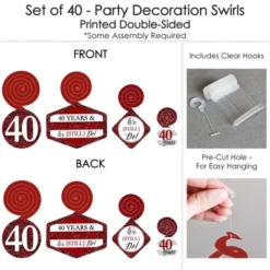 Big Dot Of Happiness We Still Do - 40th Wedding Anniversary - Anniversary Party Hanging Decor - Party Decoration Swirls - Set Of 40 -Aurora Party Sales GUEST 7c954cf3 69e0 47af 859e f0511af54ddf