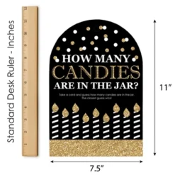 Big Dot Of Happiness Adult Happy Birthday - Gold - How Many Candies Birthday Party Game - 1 Stand And 40 Cards - Candy Guessing Game -Aurora Party Sales GUEST 7cc42a86 0da5 4baa 9a50 54b171d83439