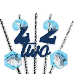 Big Dot Of Happiness 2nd Birthday Shark Zone - Paper Straw Decor - Jawsome Shark Second Birthday Party Striped Decorative Straws - Set Of 24 7 Big Dot Of Happiness 2nd Birthday Shark Zone - Paper Straw Decor - Jawsome Shark Second Birthday Party Striped Decorative Straws - Set Of 24 -Aurora Party Sales GUEST 7cd21437 68eb 46cc 9ebc 6dc85141c904
