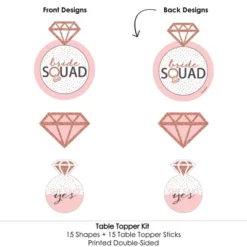 Big Dot Of Happiness Bride Squad - Rose Gold Bridal Shower Or Bachelorette Party Centerpiece Sticks - Table Toppers - Set Of 15 -Aurora Party Sales GUEST 7d8e34be b7f0 40ed b408 fb779eadf953
