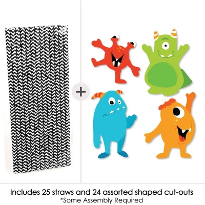 Big Dot Of Happiness Monster Bash - Paper Straw Decor - Little Monster Birthday Party Or Baby Shower Striped Decorative Straws - Set Of 24 1 Big Dot Of Happiness Monster Bash - Paper Straw Decor - Little Monster Birthday Party Or Baby Shower Striped Decorative Straws - Set Of 24