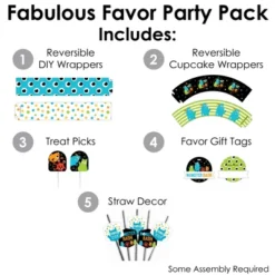 Big Dot Of Happiness Monster Bash - Little Monster Birthday Party Or Baby Shower Favors And Cupcake Kit - Fabulous Favor Party Pack - 100 Pieces