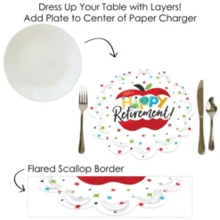 Big Dot Of Happiness Teacher Retirement - Happy Retirement Party Round Table Decorations - Paper Chargers - Place Setting For 12 -Aurora Party Sales GUEST 7e254d27 de4a 468b 8848 1922c36ce194