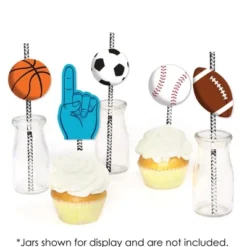 Big Dot Of Happiness Go, Fight, Win - Sports - Paper Straw Decor - Baby Shower Or Birthday Party Striped Decorative Straws - Set Of 24 -Aurora Party Sales GUEST 7e2e2b71 b4d3 4593 aff5 eaf8f619555f