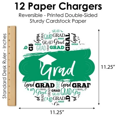 Big Dot Of Happiness Green Grad - Best Is Yet To Come - Green Graduation Party Round Table Decorations - Paper Chargers - Place Setting For 12 5 Big Dot Of Happiness Green Grad - Best Is Yet To Come - Green Graduation Party Round Table Decorations - Paper Chargers - Place Setting For 12 - Image 5