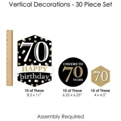 Big Dot Of Happiness Adult 70th Birthday - Gold - Birthday Party DIY Dangler Backdrop - Hanging Vertical Decorations - 30 Pieces -Aurora Party Sales GUEST 7f16dd1d 829d 40bc 8e6a 4e34d7a855e4