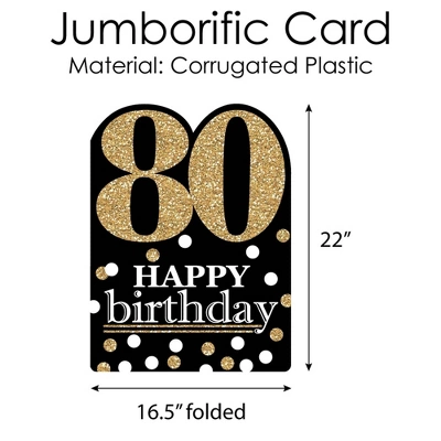 Big Dot Of Happiness Adult 80th Birthday - Gold - Happy Birthday Giant Greeting Card - Big Shaped Jumborific Card 3 Big Dot Of Happiness Adult 80th Birthday - Gold - Happy Birthday Giant Greeting Card - Big Shaped Jumborific Card - Image 3