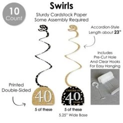 Big Dot Of Happiness Adult 40th Birthday - Gold - Birthday Party Supplies Decoration Kit - Decor Galore Party Pack - 51 Pieces -Aurora Party Sales GUEST 803b6135 11c0 4850 aba1 11c5a97061a8