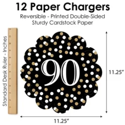 Big Dot Of Happiness Adult 90th Birthday - Gold - Birthday Party Round Table Decorations - Paper Chargers - Place Setting For 12 -Aurora Party Sales GUEST 804649d7 ba2e 444b 8a39 1abf82566c0e