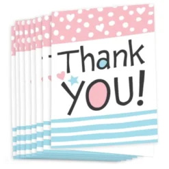 Big Dot Of Happiness Baby Gender Reveal - Team Boy Or Girl Party Thank You Cards (8 Count)