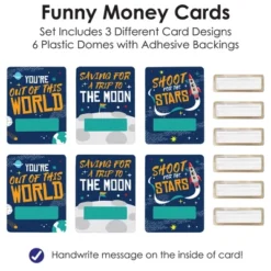 Big Dot Of Happiness Blast Off To Outer Space - DIY Assorted Rocket Ship Baby Shower Or Birthday Cash Holder Gift - Funny Money Cards - Set Of 6 -Aurora Party Sales GUEST 80a0c16f f058 4144 ac4f 0a51caa0452a