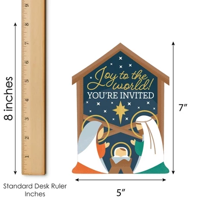 Big Dot Of Happiness Holy Nativity - Shaped Fill-In Invitations - Manger Scene Religious Christmas Invitation Cards With Envelopes - Set Of 12 4 Big Dot Of Happiness Holy Nativity - Shaped Fill-In Invitations - Manger Scene Religious Christmas Invitation Cards With Envelopes - Set Of 12 - Image 4