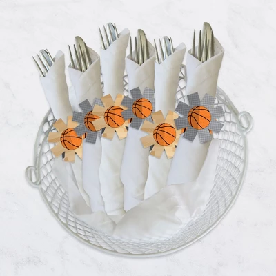 Big Dot Of Happiness Nothin’ But Net - Basketball - Baby Shower Or Birthday Party Paper Napkin Holder - Napkin Rings - Set Of 24 2 Big Dot Of Happiness Nothin’ But Net - Basketball - Baby Shower Or Birthday Party Paper Napkin Holder - Napkin Rings - Set Of 24 - Image 2