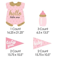 Big Dot Of Happiness Hello Little One - Pink And Gold - Yard Sign & Outdoor Lawn Decorations - Girl Baby Shower Yard Signs - Set Of 8 -Aurora Party Sales GUEST 81d52b27 67c2 46ab 9878 903648943766