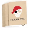 Big Dot Of Happiness Beware Of Pirates - Pirate Birthday Party Thank You Cards (8 Count)
