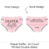 Big Dot Of Happiness Pink Winter Wonderland - Diaper Shaped Raffle Ticket Inserts - Snowflake Baby Shower Activities - Diaper Raffle Game - Set Of 24