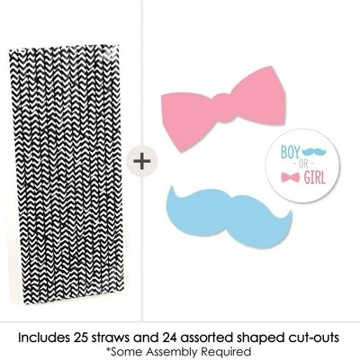 Big Dot Of Happiness Baby Gender Reveal Paper Straw Decor - Baby Shower Striped Decorative Straws - Set Of 24 2 Big Dot Of Happiness Baby Gender Reveal Paper Straw Decor - Baby Shower Striped Decorative Straws - Set Of 24 - Image 2