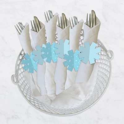 Big Dot Of Happiness Blue Confetti Stars - Simple Party Paper Napkin Holder - Napkin Rings - Set Of 24 2 Big Dot Of Happiness Blue Confetti Stars - Simple Party Paper Napkin Holder - Napkin Rings - Set Of 24 - Image 2