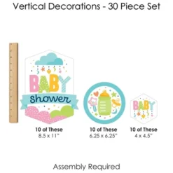 Big Dot Of Happiness Colorful Baby Shower - Gender Neutral Party DIY Dangler Backdrop - Hanging Vertical Decorations - 30 Pieces -Aurora Party Sales GUEST 83987793 b52e 495d 96ba 4addca324b20