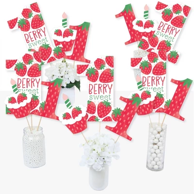 Big Dot Of Happiness Berry First Birthday - Sweet Strawberry - Fruit 1st Birthday Party Centerpiece Sticks - Table Toppers - Set Of 15 1 Big Dot Of Happiness Berry First Birthday - Sweet Strawberry - Fruit 1st Birthday Party Centerpiece Sticks - Table Toppers - Set Of 15