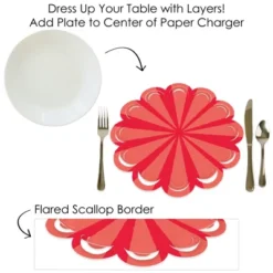Big Dot Of Happiness Red Stripes - Simple Party Round Table Decorations - Paper Chargers - Place Setting For 12 -Aurora Party Sales GUEST 8523f206 623a 4610 bf51 77822c15c09d