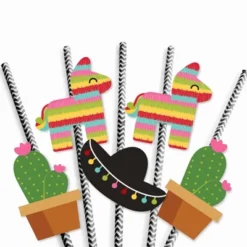 Big Dot Of Happiness Let's Fiesta - Paper Straw Decor - Fiesta Party Striped Decorative Straws - Set Of 24 -Aurora Party Sales GUEST 852beb52 f999 4797 946f f67b50d125e5