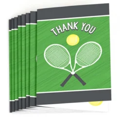 Big Dot Of Happiness You Got Served - Tennis - Baby Shower Or Tennis Ball Birthday Party Thank You Cards (8 Count)