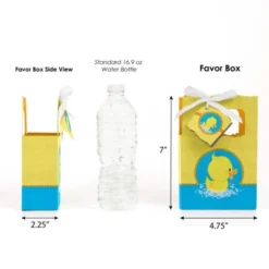 Big Dot Of Happiness Ducky Duck - Baby Shower Or Birthday Party Favor Boxes - Set Of 12
