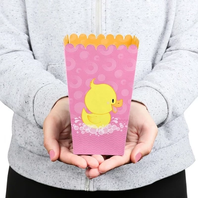 Big Dot Of Happiness Pink Ducky Duck - Girl Baby Shower Or Birthday Party Favor Popcorn Treat Boxes - Set Of 12 3 Big Dot Of Happiness Pink Ducky Duck - Girl Baby Shower Or Birthday Party Favor Popcorn Treat Boxes - Set Of 12 - Image 3