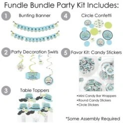 Big Dot Of Happiness Dashing Little Man Mustache Party - Baby Shower Or Birthday Party Supplies - Banner Decoration Kit - Fundle Bundle