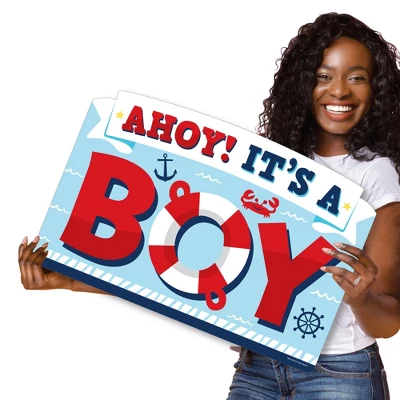 Big Dot Of Happiness Ahoy It's A Boy - Nautical Baby Shower Yard Sign Lawn Decorations - Ahoy It's A Boy Party Yardy Sign 5 Big Dot Of Happiness Ahoy It's A Boy - Nautical Baby Shower Yard Sign Lawn Decorations - Ahoy It's A Boy Party Yardy Sign - Image 5