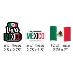 Big Dot Of Happiness Viva Mexico - Paper Straw Decor - Mexican Independence Day Party Striped Decorative Straws - Set Of 24
