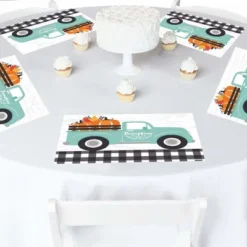 Big Dot Of Happiness Happy Fall Truck - Party Table Decorations - Harvest Pumpkin Party Placemats - Set Of 16