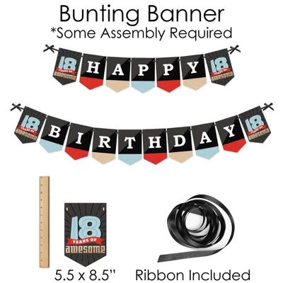 Big Dot Of Happiness Boy 18th Birthday - Banner And Photo Booth Decorations - Eighteenth Birthday Party Supplies Kit - Doterrific Bundle 3 Big Dot Of Happiness Boy 18th Birthday - Banner And Photo Booth Decorations - Eighteenth Birthday Party Supplies Kit - Doterrific Bundle - Image 3