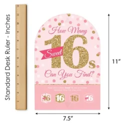 Big Dot Of Happiness Sweet 16 - 16th Birthday Party Scavenger Hunt - 1 Stand And 48 Game Pieces - Hide And Find Game -Aurora Party Sales GUEST 882918bf 9c65 41bc a235 ce01478d1860