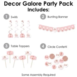 Big Dot Of Happiness 1st Birthday Little Miss Onederful - Girl First Birthday Party Supplies Decoration Kit - Decor Galore Party Pack - 51 Pieces