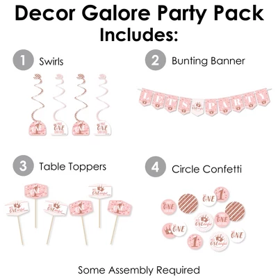 Big Dot Of Happiness 1st Birthday Little Miss Onederful - Girl First Birthday Party Supplies Decoration Kit - Decor Galore Party Pack - 51 Pieces 1 Big Dot Of Happiness 1st Birthday Little Miss Onederful - Girl First Birthday Party Supplies Decoration Kit - Decor Galore Party Pack - 51 Pieces