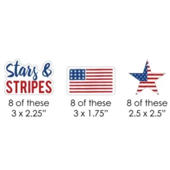 Big Dot Of Happiness Stars & Stripes - Paper Straw Decor - Memorial Day, 4th Of July & Labor Day USA Patriotic Party Striped Decor Straws - Set Of 24