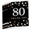 Big Dot Of Happiness Adult 80th Birthday - Gold - Birthday Party Thank You Cards (8 Count)