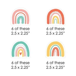 Big Dot Of Happiness Hello Rainbow - Paper Straw Decor - Boho Baby Shower And Birthday Party Striped Decorative Straws - Set Of 24