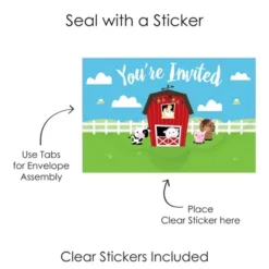 Big Dot Of Happiness Farm Animals - Fill-In Cards - Barnyard Baby Shower Or Birthday Party Fold And Send Invitations - Set Of 8 -Aurora Party Sales GUEST 8a5d2eb1 6d61 41ef bb51 77af6a0a2477