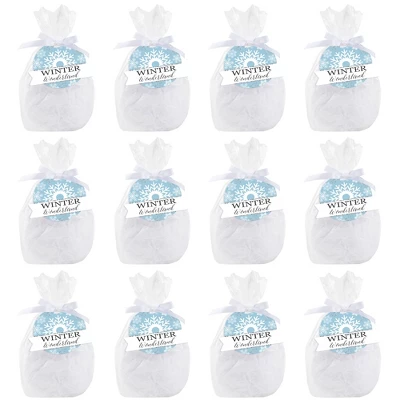 Big Dot Of Happiness Winter Wonderland - Snowflake Holiday Party And Winter Wedding Clear Goodie Favor Bags - Treat Bags With Tags - Set Of 12 4 Big Dot Of Happiness Winter Wonderland - Snowflake Holiday Party And Winter Wedding Clear Goodie Favor Bags - Treat Bags With Tags - Set Of 12 - Image 4