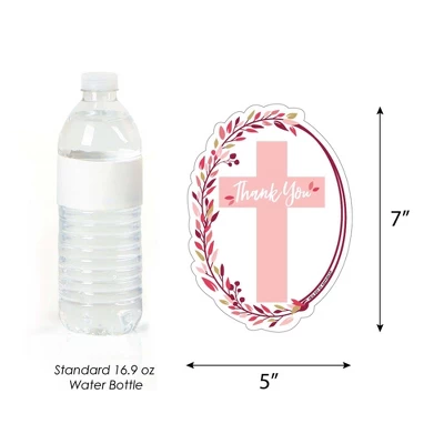 Big Dot Of Happiness Pink Elegant Cross - Shaped Thank You Cards - Girl Religious Party Thank You Note Cards With Envelopes - Set Of 12 4 Big Dot Of Happiness Pink Elegant Cross - Shaped Thank You Cards - Girl Religious Party Thank You Note Cards With Envelopes - Set Of 12 - Image 4