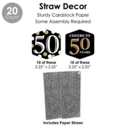 Big Dot Of Happiness Adult 50th Birthday - Gold - Birthday Party Favors And Cupcake Kit - Fabulous Favor Party Pack - 100 Pieces -Aurora Party Sales GUEST 8b20897c 133e 4b09 bbaa 3fa768f70386