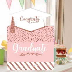 Big Dot Of Happiness Rose Gold Grad - Graduation Congratulations Giant Greeting Card - Big Shaped Jumborific Card