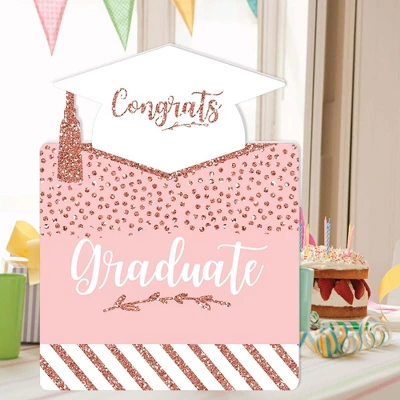 Big Dot Of Happiness Rose Gold Grad - Graduation Congratulations Giant Greeting Card - Big Shaped Jumborific Card 1 Big Dot Of Happiness Rose Gold Grad - Graduation Congratulations Giant Greeting Card - Big Shaped Jumborific Card