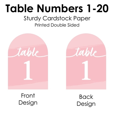Big Dot Of Happiness Pink Elegantly Simple - Wedding Receptions, Parties Or Events Double-Sided 5 X 7 Inches Cards - Table Numbers - 1-20 5 Big Dot Of Happiness Pink Elegantly Simple - Wedding Receptions, Parties Or Events Double-Sided 5 X 7 Inches Cards - Table Numbers - 1-20 - Image 5