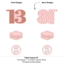 Big Dot Of Happiness 13th Pink Rose Gold Birthday - Happy Birthday Party Centerpiece Sticks - Table Toppers - Set Of 15 -Aurora Party Sales GUEST 8cefd28a e653 422e 9cef bc7d022e03dd