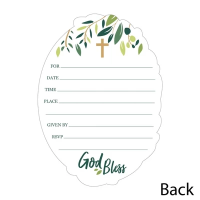 Big Dot Of Happiness Baptism Elegant Cross - Shaped Fill-in Invitations - Religious Party Invitation Cards With Envelopes - Set Of 12 2 Big Dot Of Happiness Baptism Elegant Cross - Shaped Fill-in Invitations - Religious Party Invitation Cards With Envelopes - Set Of 12 - Image 2
